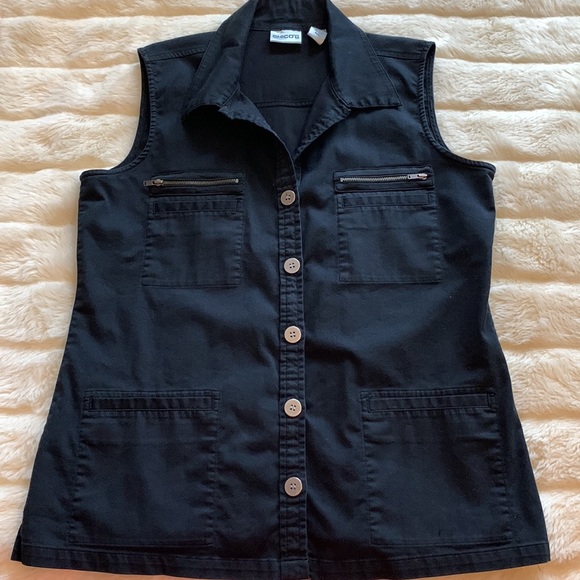 Chico’s sleeveless black with zippers vest shirt top M - Picture 11 of 11